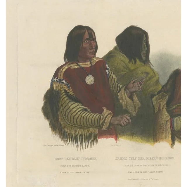 Two Blackfoot Chiefs and a Kutenai Leader Made After Bodmer, Paper For Sale - Image 3 of 5