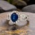 Natural Sapphire Diamond Ring Size 6.25 14k W Gold 2.31 TCW Certified For Sale - Image 12 of 14