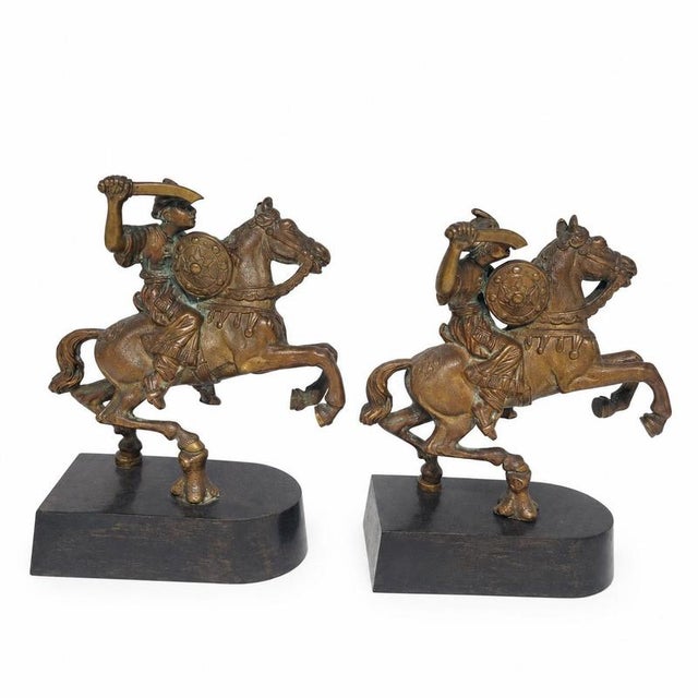 Warriors on Horseback in Bronze, 1950s, Set of 2 For Sale - Image 9 of 9