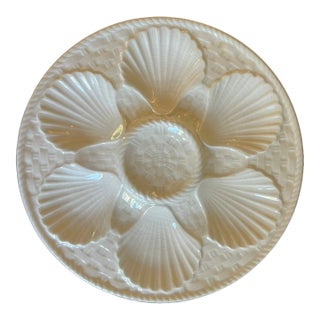 Vintage French Longchamp White Oyster Plate For Sale