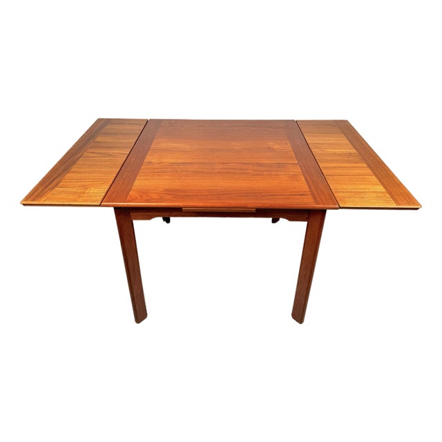 Mid-Century Teak Draw Leaf Table Made in Denmark For Sale