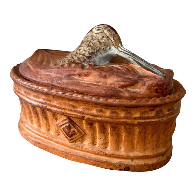 Vintage Pilllivuyt Woodcock Terrine for Lamalle Nyc – French Porcelain Game Bird Pâté Dish For Sale