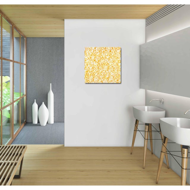 Gold Sunshine on Your Face - Original Graffiti Love Typography Mixed Media Painting For Sale - Image 8 of 9