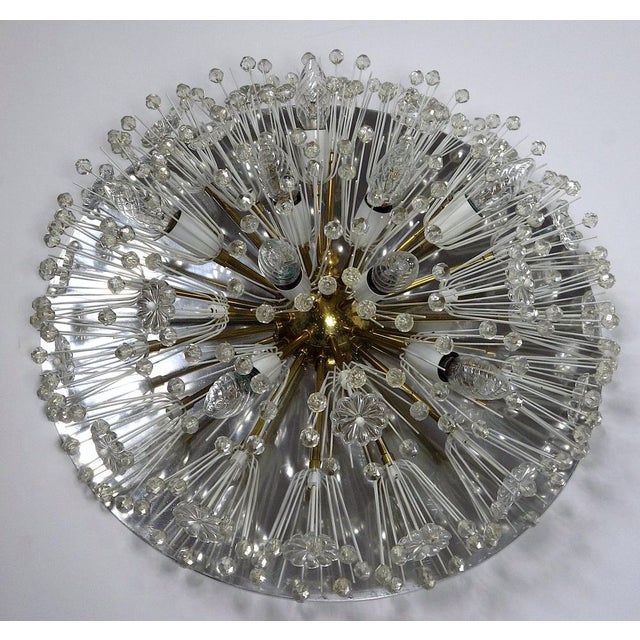 Austrian Sputnik Crystal Flowers Ceiling Lamp attributed to Emil Stejnar for Rupert Nikoll, 1950s For Sale - Image 13 of 18