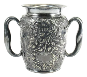 1800's Rare Reed & Barton Silvered Embossed Trophy Urn Vase Fenix Bird, Blank