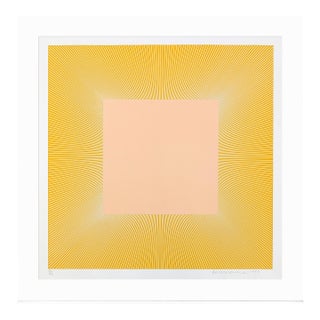 Richard Anuszkiewicz, Untitled (Peach With Yellow), Hand Signed Screen Print, 40x40 In. Framed, 1980 For Sale