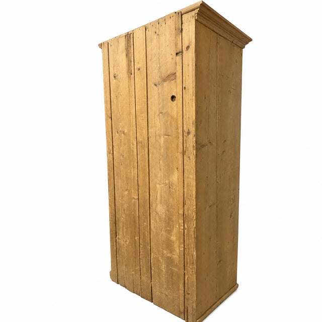 Wood Traditional Pine Single Door Armoire, Vintage For Sale - Image 7 of 7