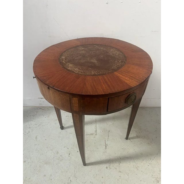 Louis XVI Style Marquetry Pedestal Table with Removable Top, 20th Century For Sale - Image 10 of 15