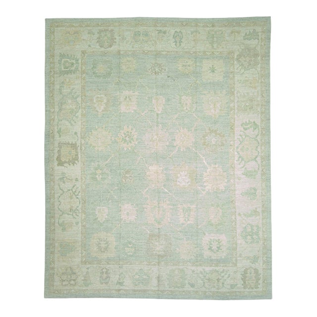 Turkish Oushak Rug 12'5" x 15'4" For Sale