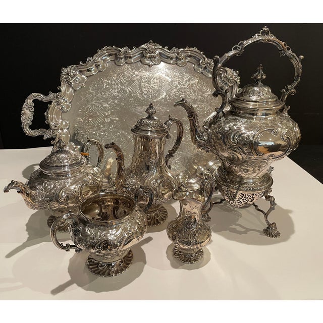 Rococo Mid 19th Century Antique Martin, Hall & Co. English Silver Plate Tea Set, 6 Pieces For Sale - Image 3 of 10