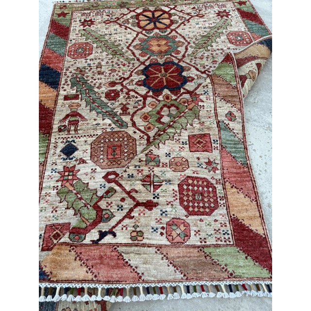 Ivory Mamluk Design Area Rug, 03'11 X 05'11 For Sale - Image 12 of 13