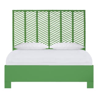 Liam Platform Bed Queen - Bright Green For Sale