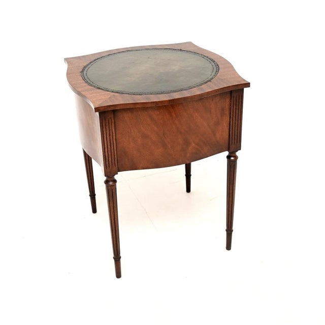 Antique Regency Leather Top Side Table, 1950 For Sale - Image 6 of 8