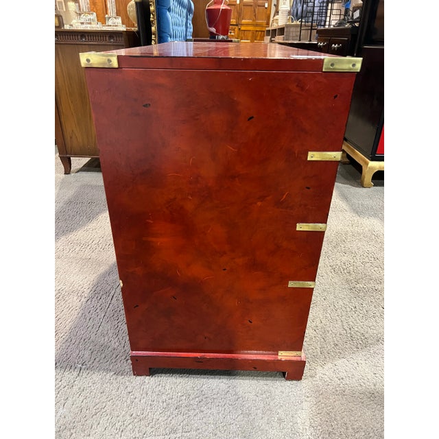 Century Furniture Century Furniture Red Campaign Chest For Sale - Image 4 of 7