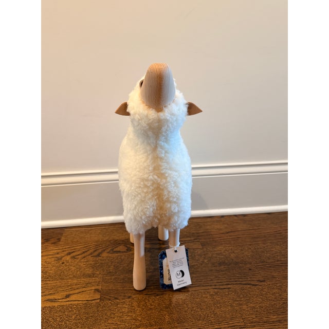 Meier Germany Lalanne-Style Sheep Sculpture in Wood and Wool For Sale - Image 4 of 9