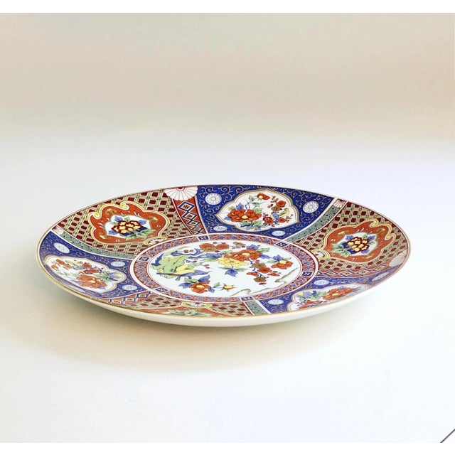 Japanese Imari by Heygill Decorative Wall Accent Display Vintage Porcelain Round Serving Platter For Sale - Image 3 of 12