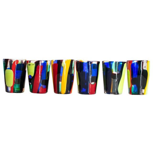 Mondrian Drinking Glasses by Nicola Moretti, 2000s, Set of 6 For Sale