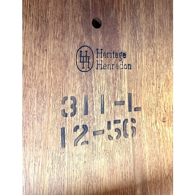 Brown Restored Mid Century Modern Round Walnut Side Table by Heritage Henredon For Sale - Image 8 of 11