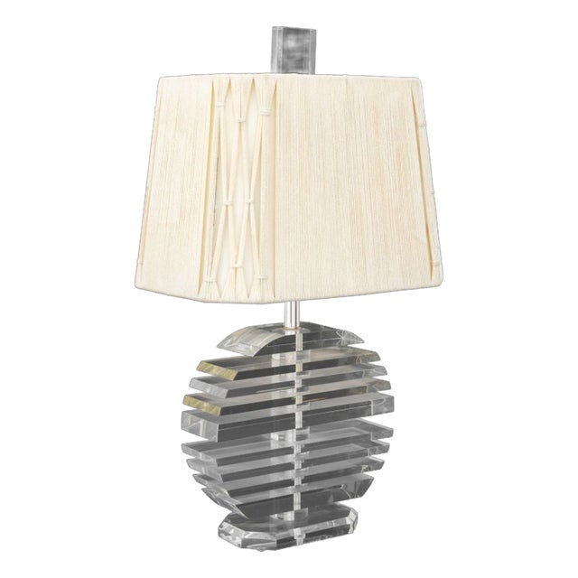 George Bullio Stacked Lucite Table Lamp For Sale