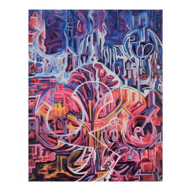 "Visions of the Metropolis" - Original Surrealist, Oil on Canvas by Travis Flack For Sale