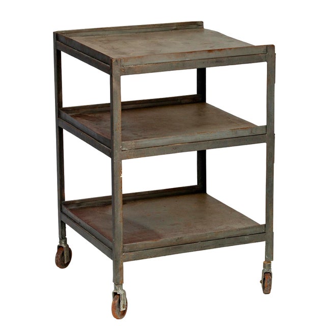 Pr. MCM Industrial Rolling Side Tables For Sale - Image 14 of 18