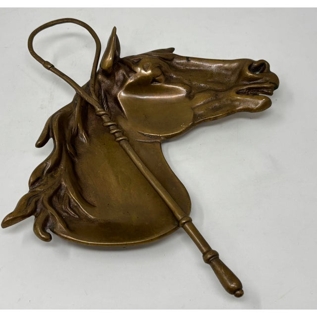 Mid 20th Century Vintage Cast Bronze Horse Head Ashtray Equestrian Dish Catchall For Sale - Image 5 of 12