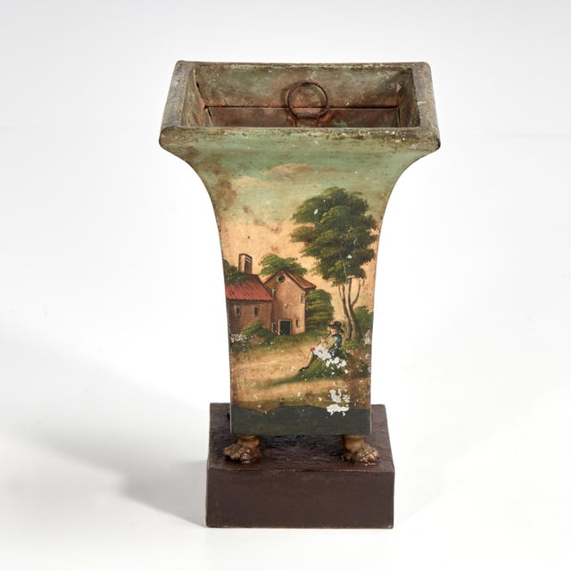 Antique Pair of English Regency Tole Planters For Sale - Image 11 of 12