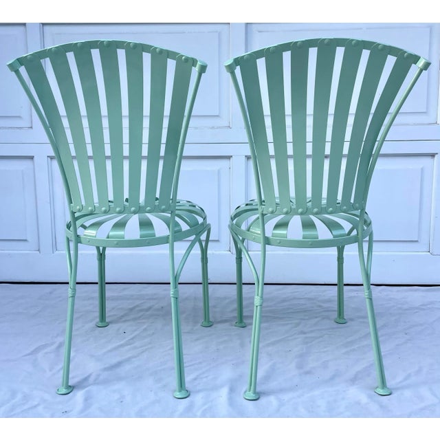 Metal 1930s Pair of Francois Carre French Art Deco Sunburst Chairs For Sale - Image 7 of 13