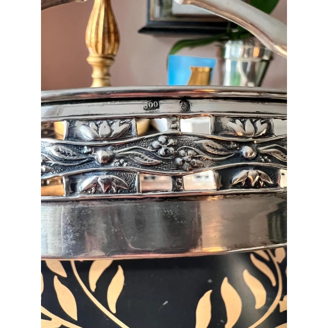 Beautiful antique .800 silver footed pie plate holder // Continental silver // vintage silver pie server // housewarming / hostess gift For Sale - Image 4 of 7