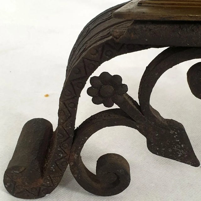 Bronze Pair of Italian Andirons Circa 1900s For Sale - Image 8 of 9