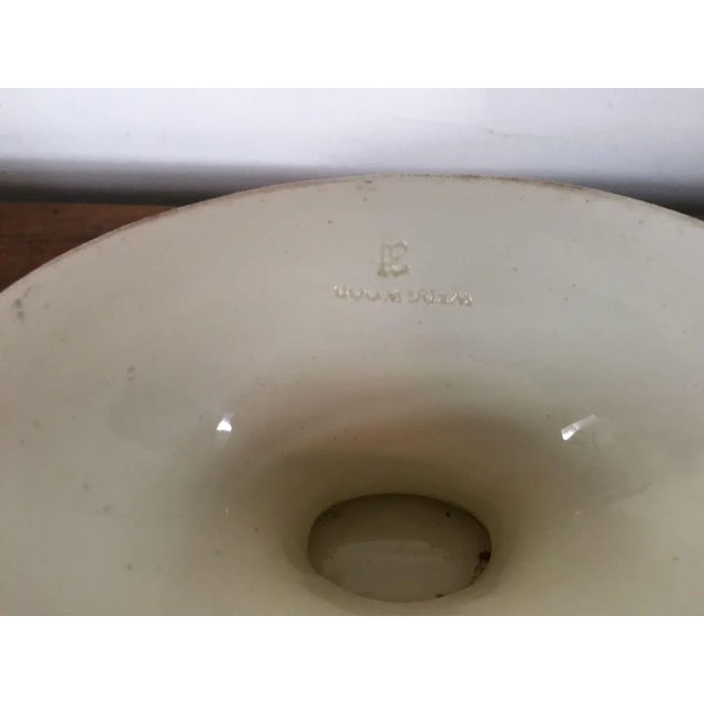 Antique early 19th c. Wedgwood pearlware pottery centerpiece compote. Oval shape decorated inside and out with bands of...