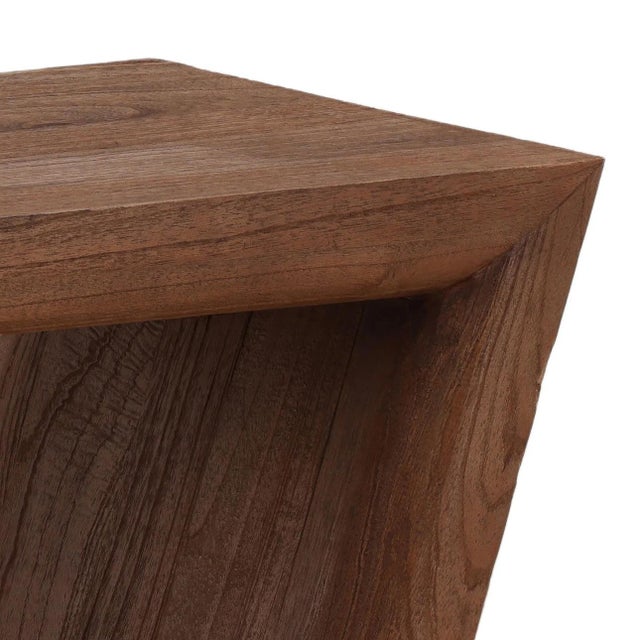 Modern Walnut Trapezoid Console Table For Sale - Image 4 of 5