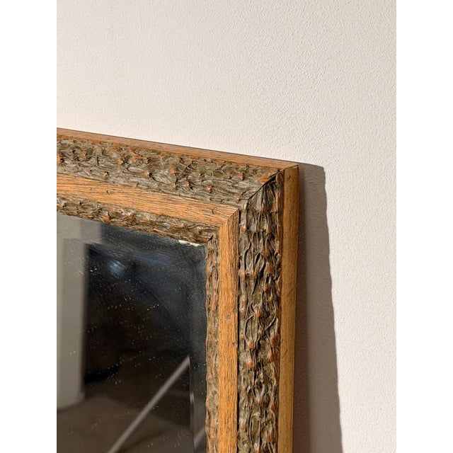Rustic Bark Wood Framed Wall Mirror For Sale - Image 4 of 5