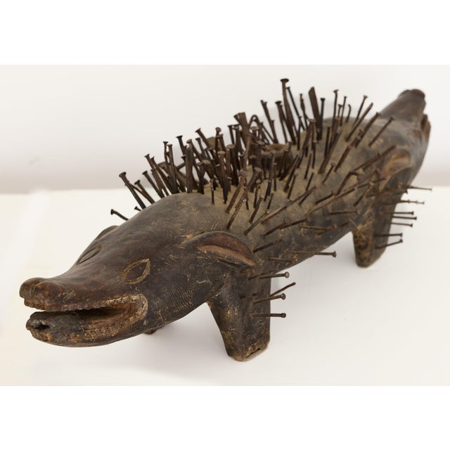 Bakongo Nkisi Kozo Nail-Studded Janus Dog Power Figure, Congo For Sale - Image 9 of 17