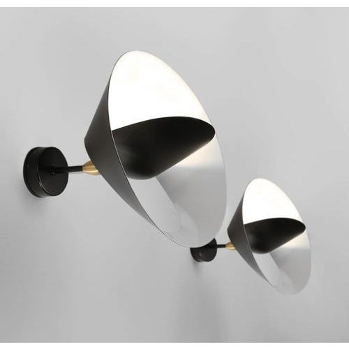 Mid-Century Modern Black Saturn Wall Lamps by Serge Mouille, Set of 2 For Sale - Image 3 of 9