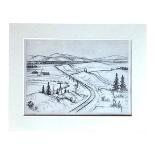 Vintage 1939 Print in 11x14 Mat, Ready to Frame: Andrew Butler "Mount Holly" For Sale