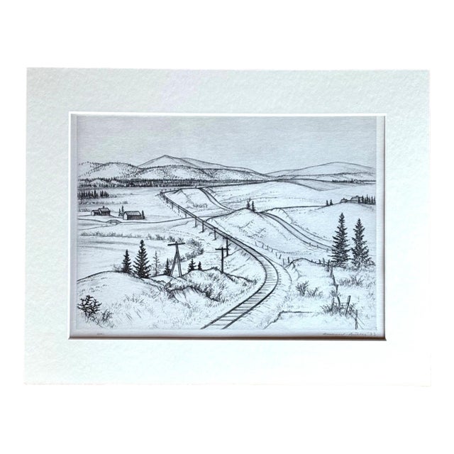Vintage 1939 Print in 11x14 Mat, Ready to Frame: Andrew Butler "Mount Holly" For Sale