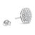 Sterling Silver Round Diamond Oval Cluster Earrings (1/2 cttw, I-J Color, I2-I3 Clarity) For Sale - Image 4 of 6