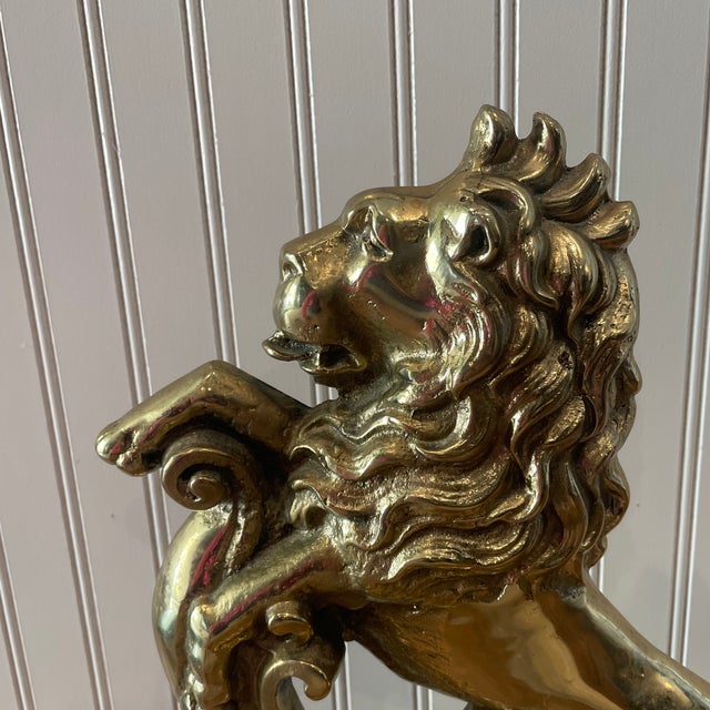 Metal 1980s Brass Lion Doorstop For Sale - Image 7 of 7