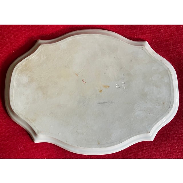 19th Century Antique 19th Century Nymphenburg Porcelain Tray or Platter Decorated With Parrot Tulip and Sprig Flowers For Sale - Image 5 of 7