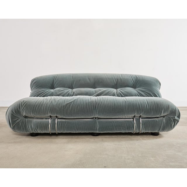 An iconic labeled Italian modern "Soriana" sofa, made by Cassina and designed by Afra and Tobia Scarpa. The 20th century...