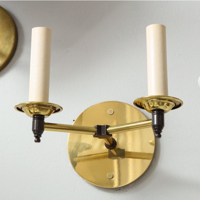 Not Yet Made - Made To Order Bespoke Two-Arm Brass Sconces - a Pair For Sale - Image 5 of 9