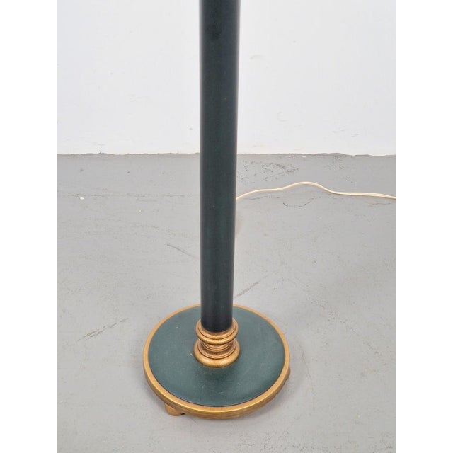 Vintage Neoclassic Green Leather Floor Lamp, 1930s For Sale - Image 11 of 18