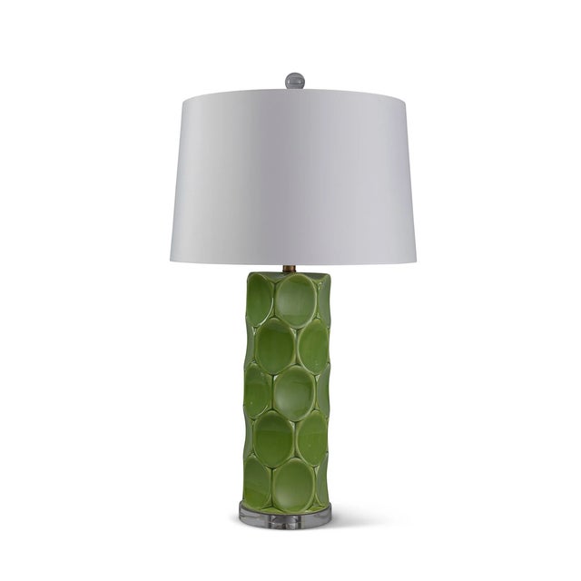 Name: Le Cercle Green LampSKU: LPAS-465-02Size: 32"H x 19"D Transitional and modern describes our shaped Cercle lamp....
