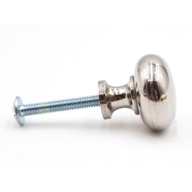 Modern Vintage 0.875 In. Plain Round Chromed Brass Drawer Cabinet Knob For Sale - Image 3 of 4