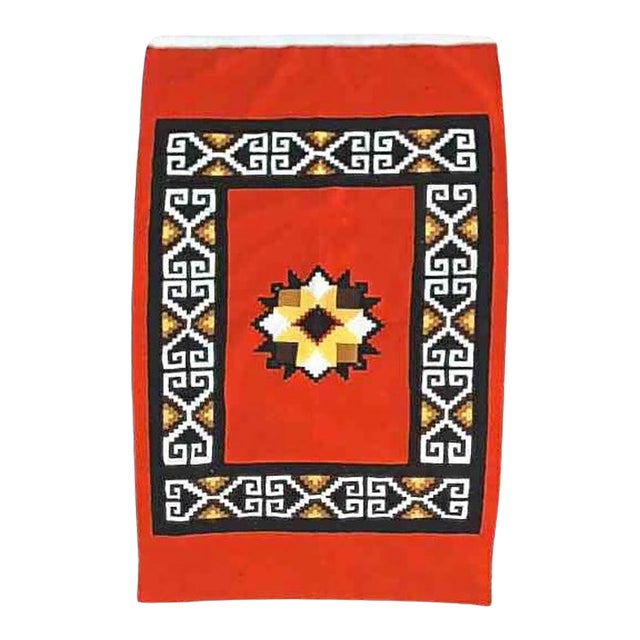 Antique Southwest Native American Handwoven Blanket C1930 For Sale