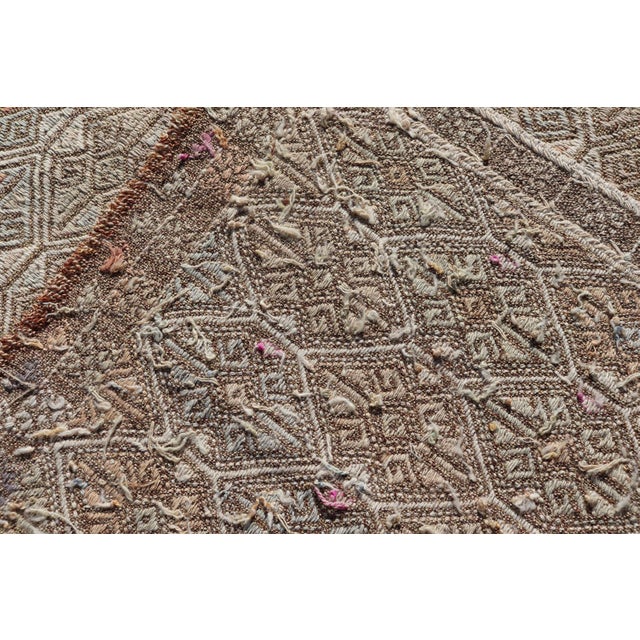 Vintage Turkish Kilim Rug With Allover Diamond Design in Taupe, Sage, and Clay For Sale - Image 11 of 11
