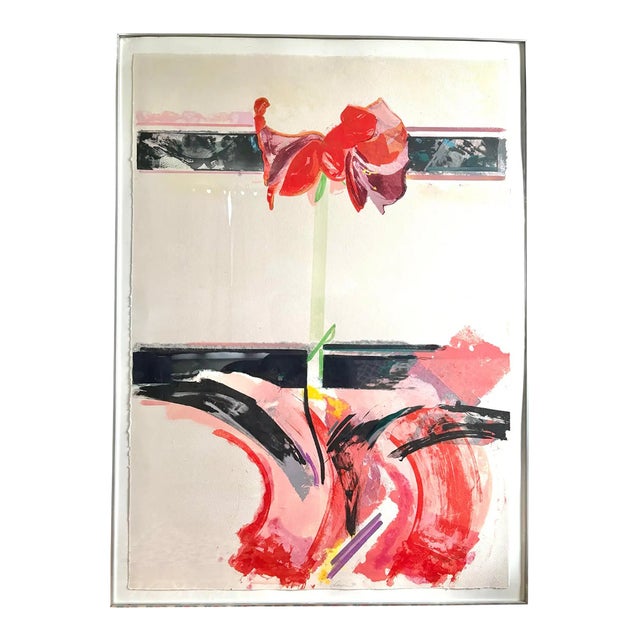 1980s David Swanson Large Watercolor Painting on Paper in Metal Frame - Signed and Dated For Sale