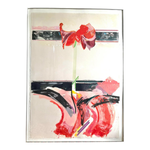 1980s David Swanson Large Watercolor Painting on Paper in Metal Frame - Signed and Dated