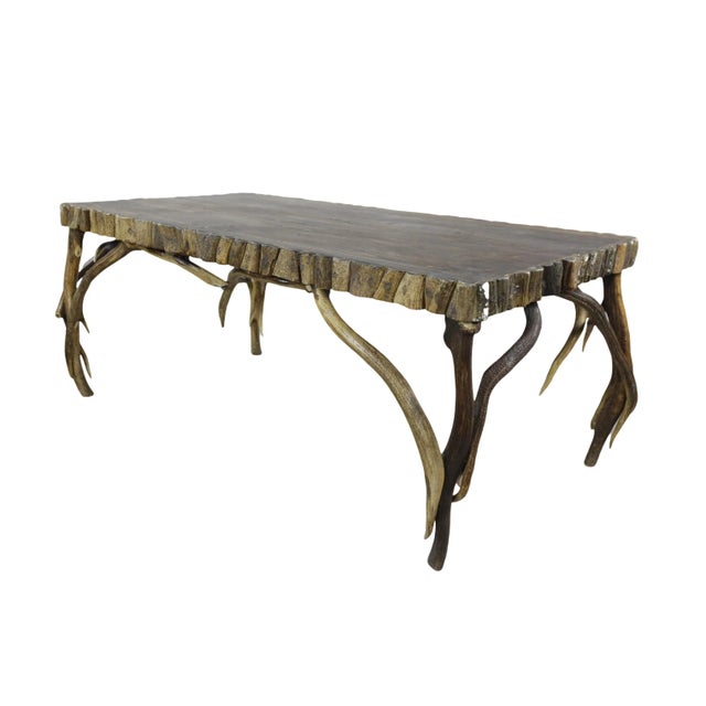 Vintage Natural Rustic Rustic Antler Coffee Table For Sale - Image 4 of 14